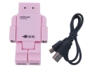 Pink LED Eyes Robot 4-Port USB 2.0 Hi-Speed Mini Hub for PC